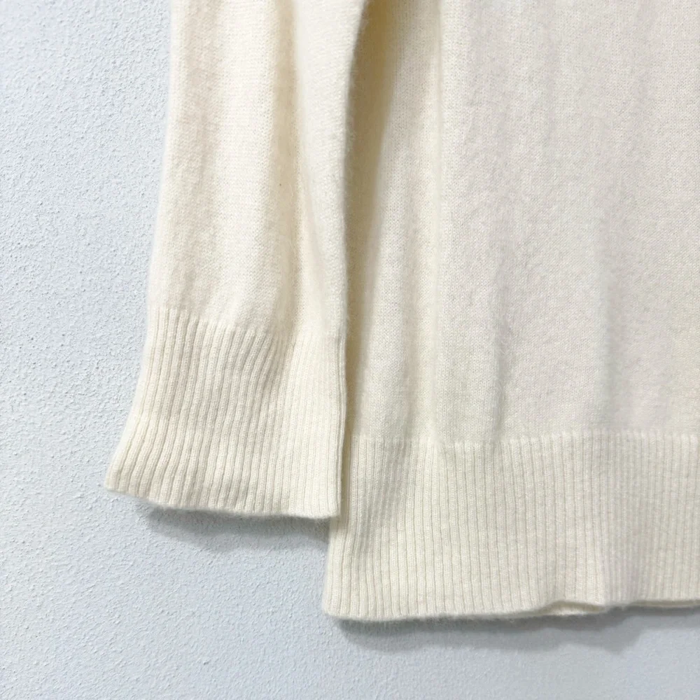 Valerie Steven’s Cashmere 2 Ply Cream Sweater Size XL - Picture 9 of 13
